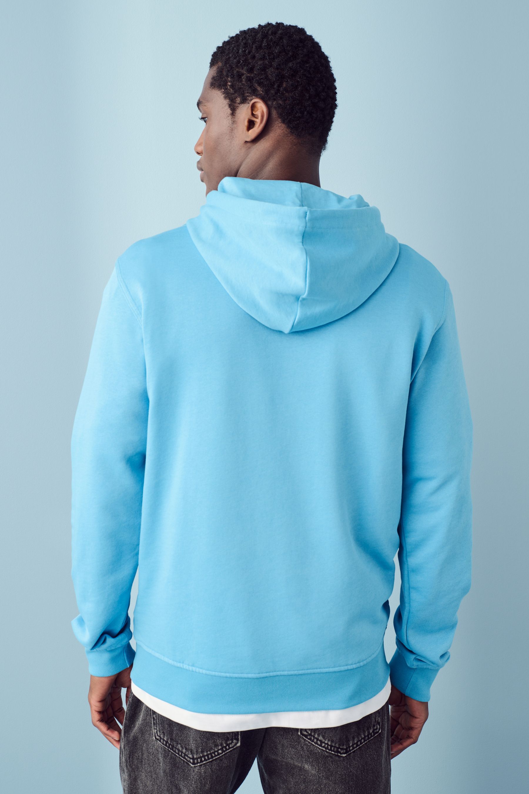 Buy adidas originals Blue 100 Cotton Trefoil Essentials Hoodie from the Next UK online shop