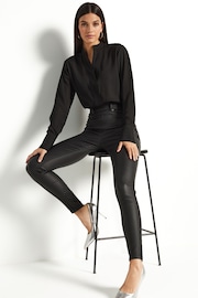 Black Sculpt Pull-On Coated Leggings - Image 2 of 7