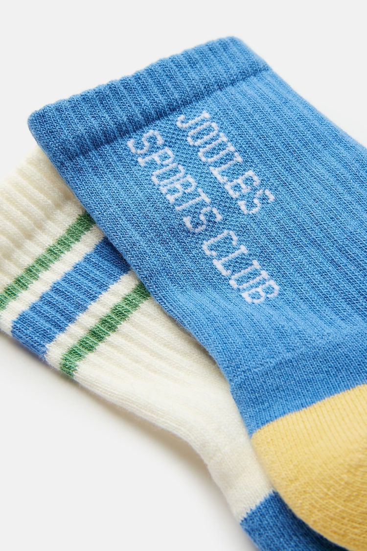 Joules Boys' Volley Blue 2 Pack Tennis Ankle Socks - Image 2 of 3