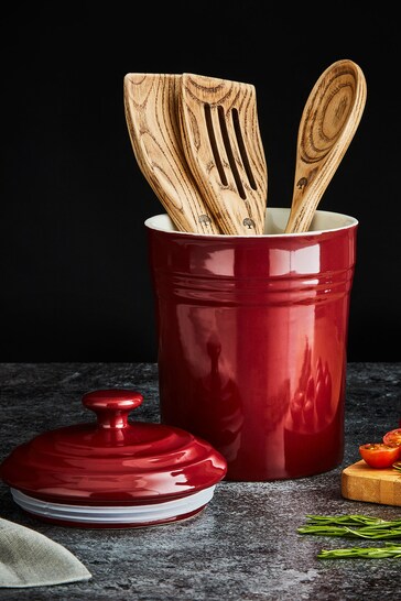 Barbary & Oak Red 23cm Ceramic Storage Jar