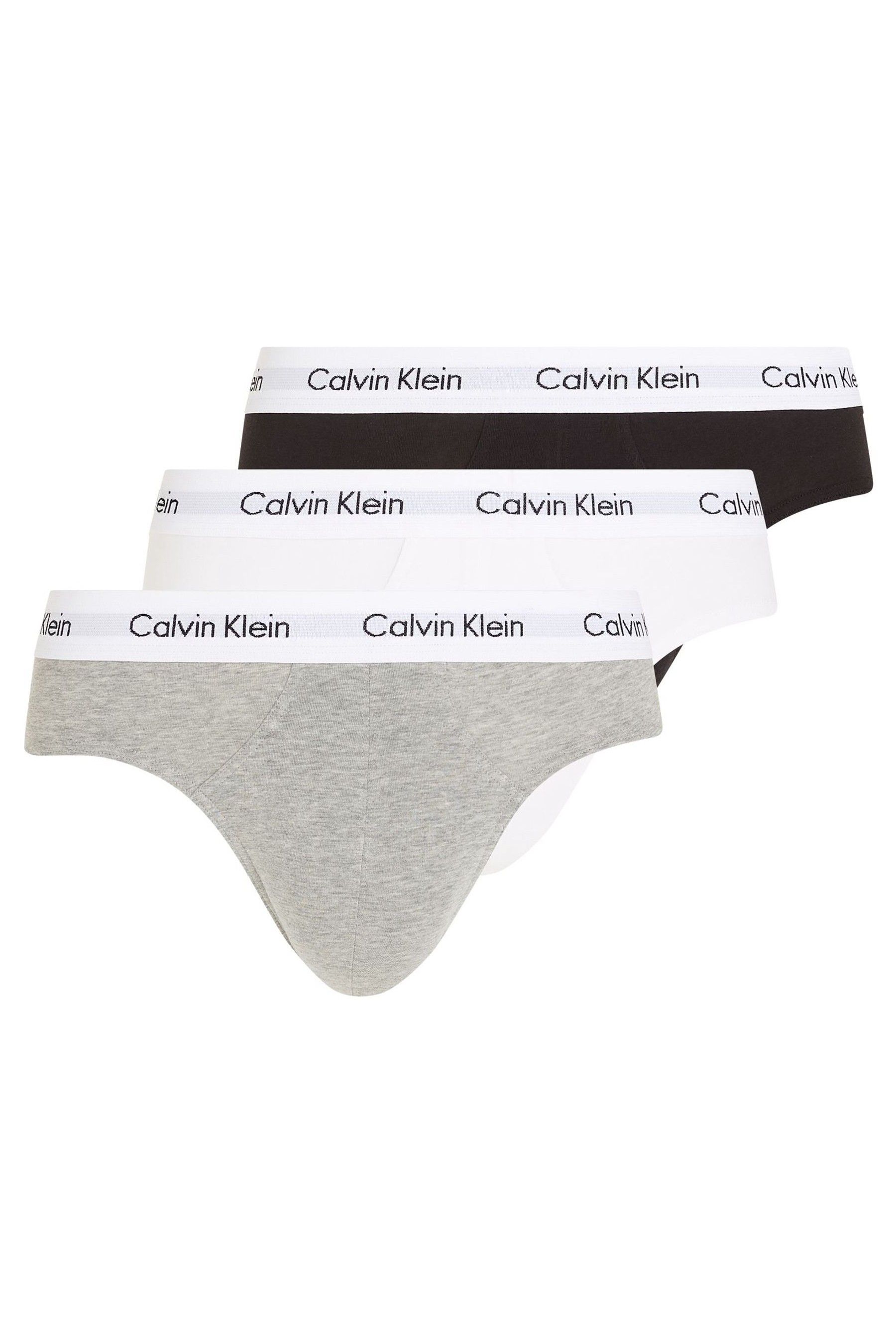 Buy Calvin Klein Black White Grey Cotton Stretch Hip 3 Pack Boxer Briefs from the Next UK online shop