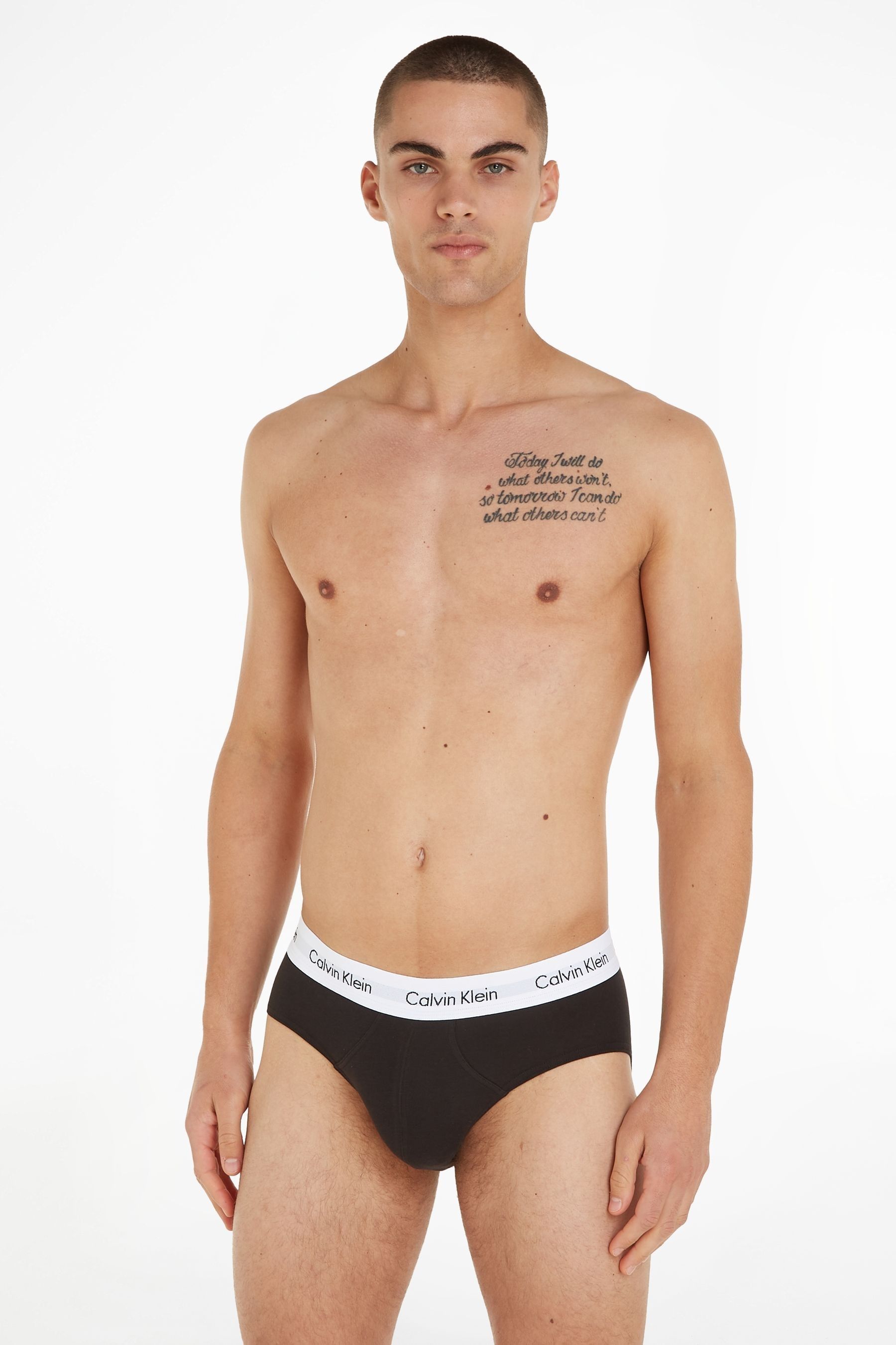 Buy Calvin Klein Black White Grey Cotton Stretch Hip Briefs 3 Pack from the Next UK online shop