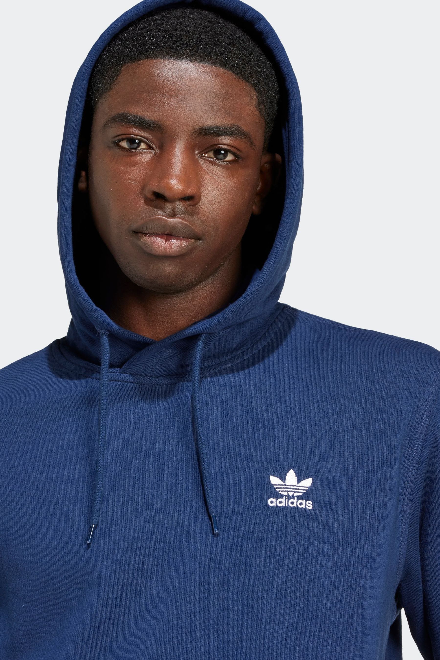 Buy adidas originals Dark Blue 100 Cotton Trefoil Essentials Hoodie from Next Singapore