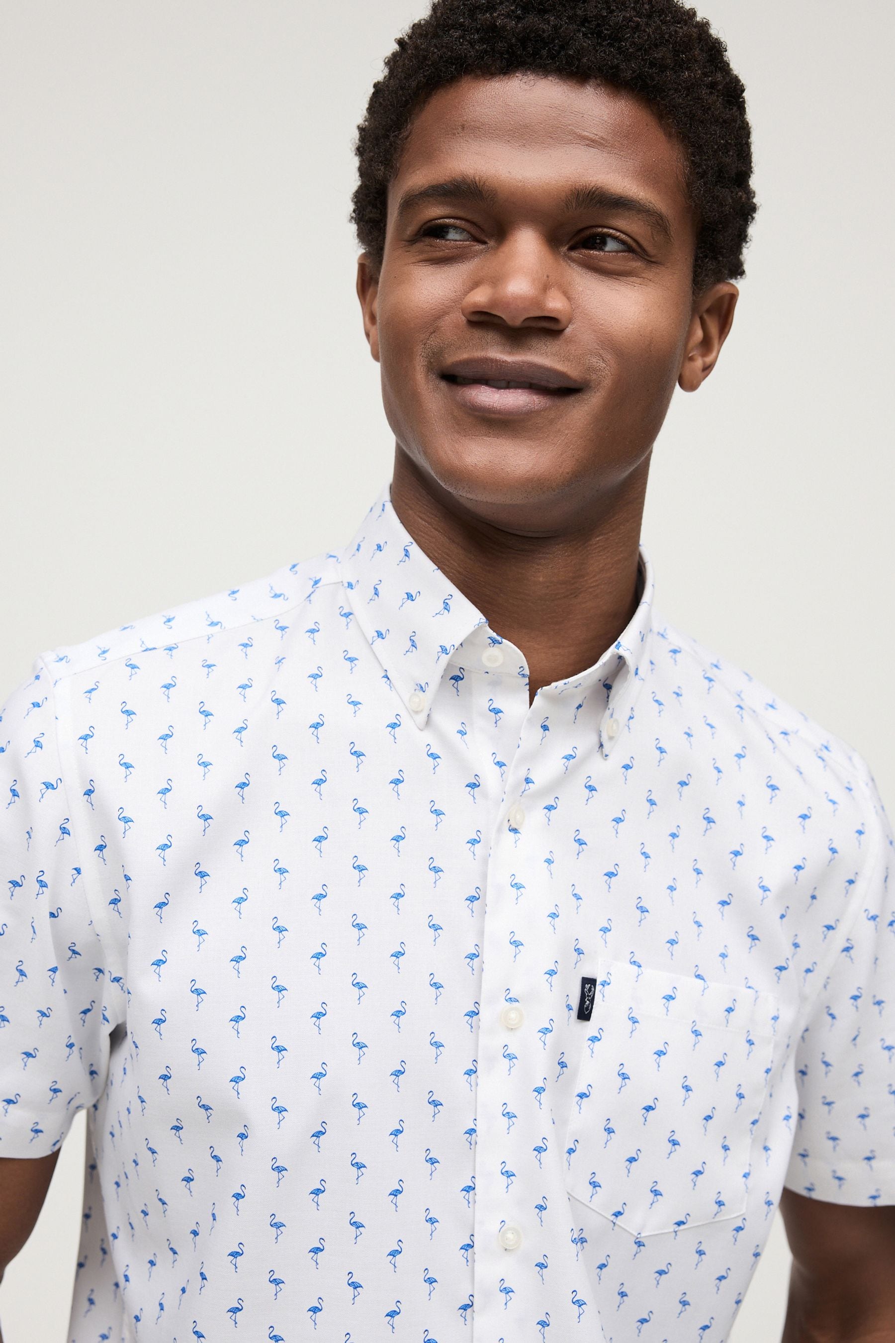 Flamingo short sleeve button down store