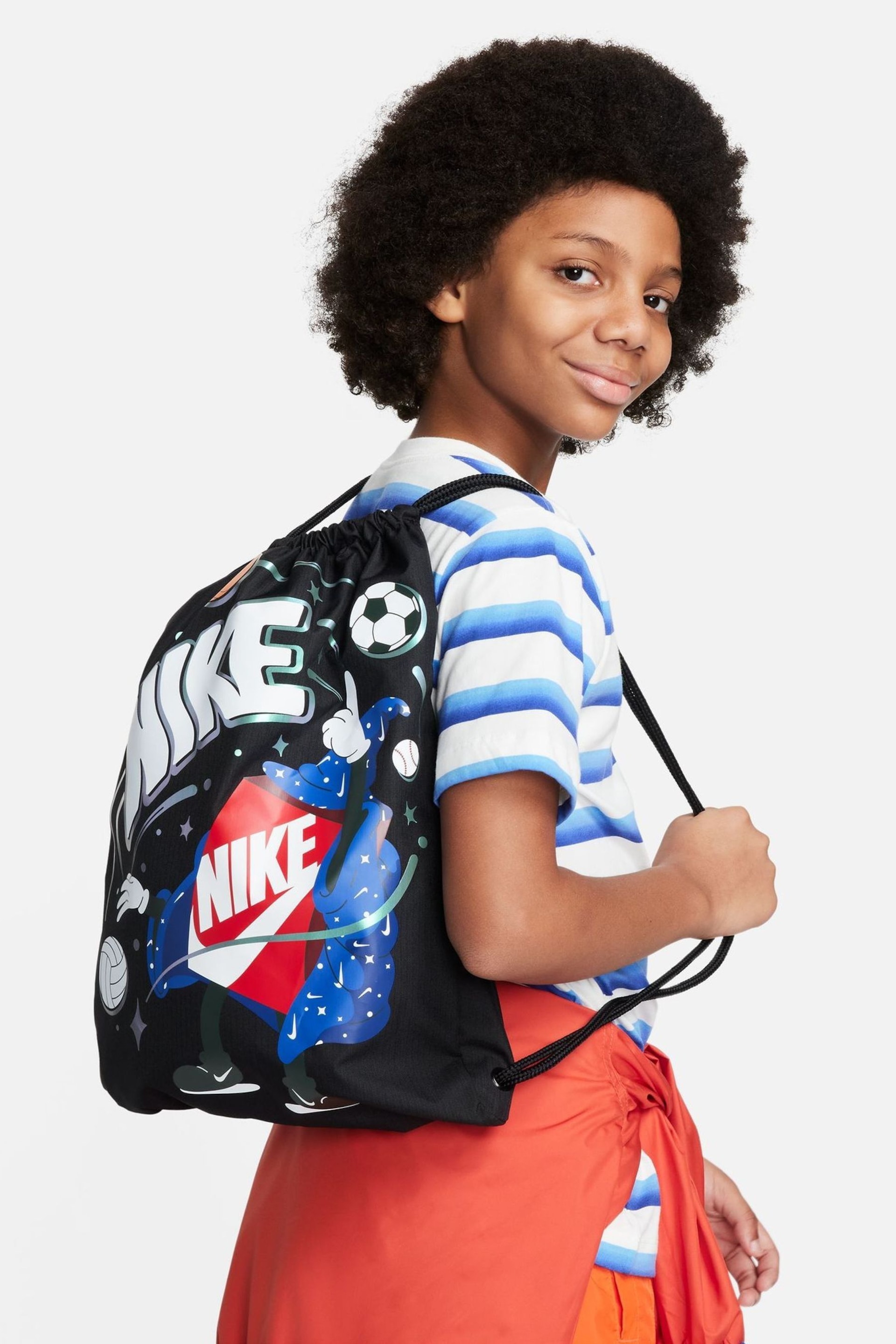 Nike Black Kids Drawstring Bag 12L - Image 1 of 7