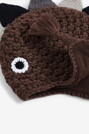 Chocolate Brown Dinosaur Knitted Hat (3mths-10yrs) - Image 2 of 2