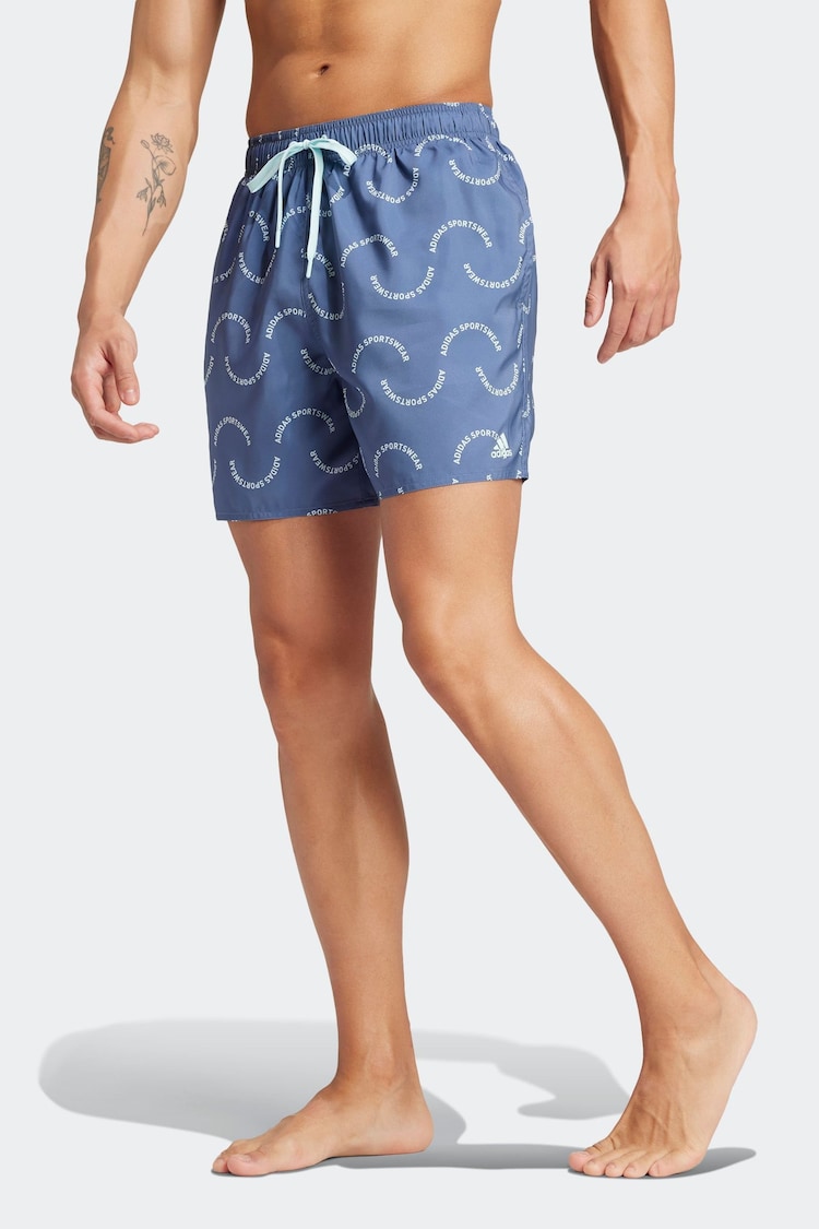 adidas Blue Wave Logo CLX Swim Shorts - Image 1 of 6