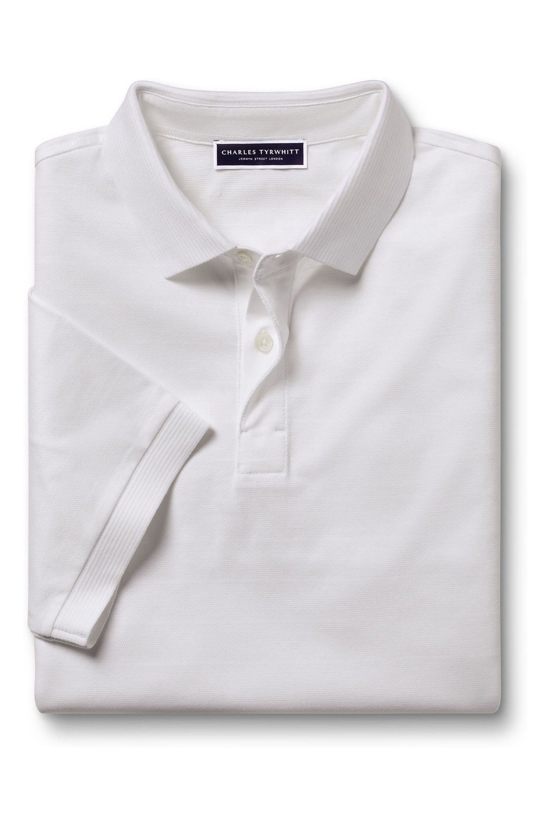 Charles Tyrwhitt White Tyrwhitt Cool Short Sleeve Polo Shirt - Image 4 of 6