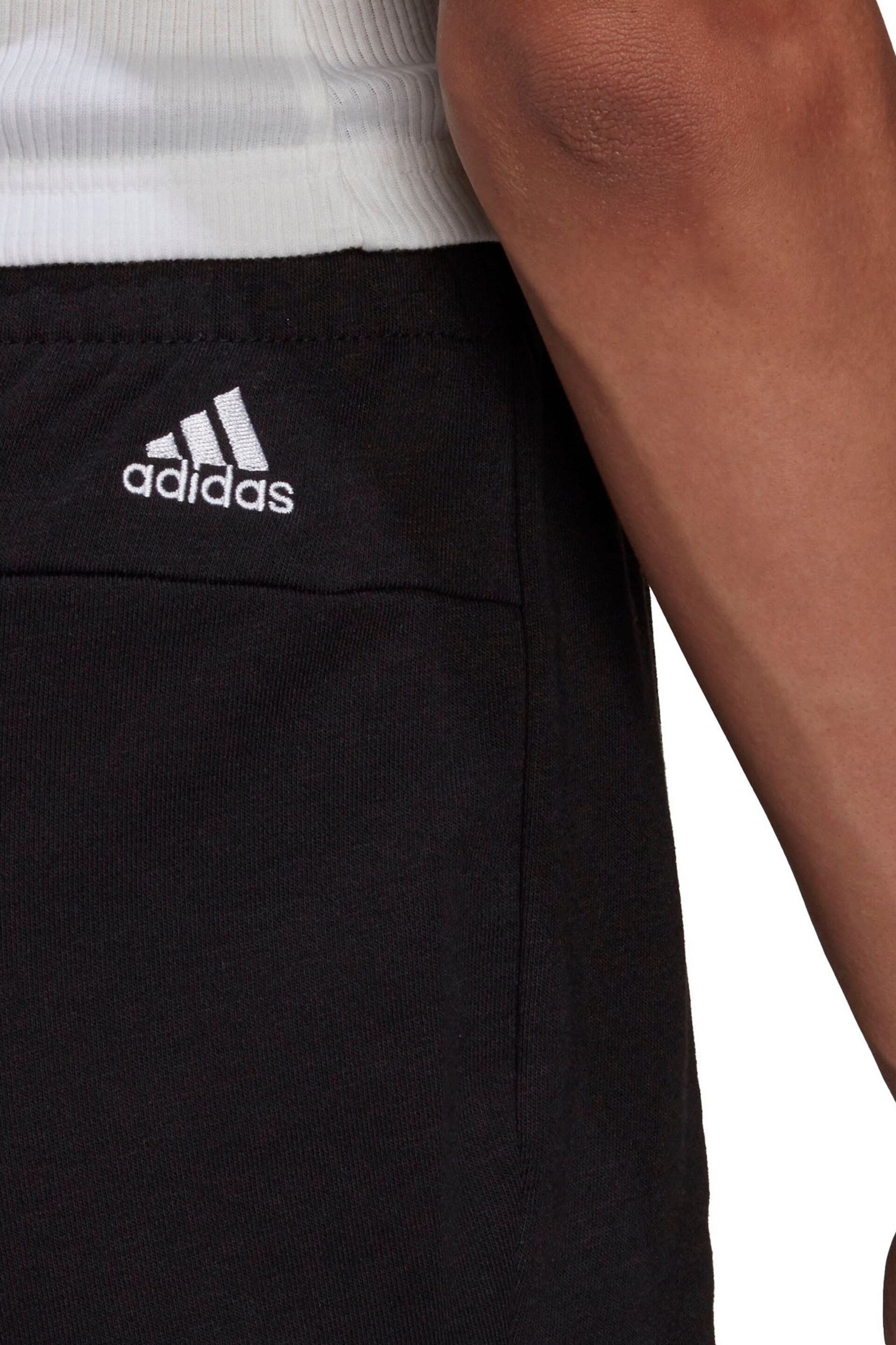 adidas Black Sportswear Essentials Linear French Terry Shorts - Image 4 of 6