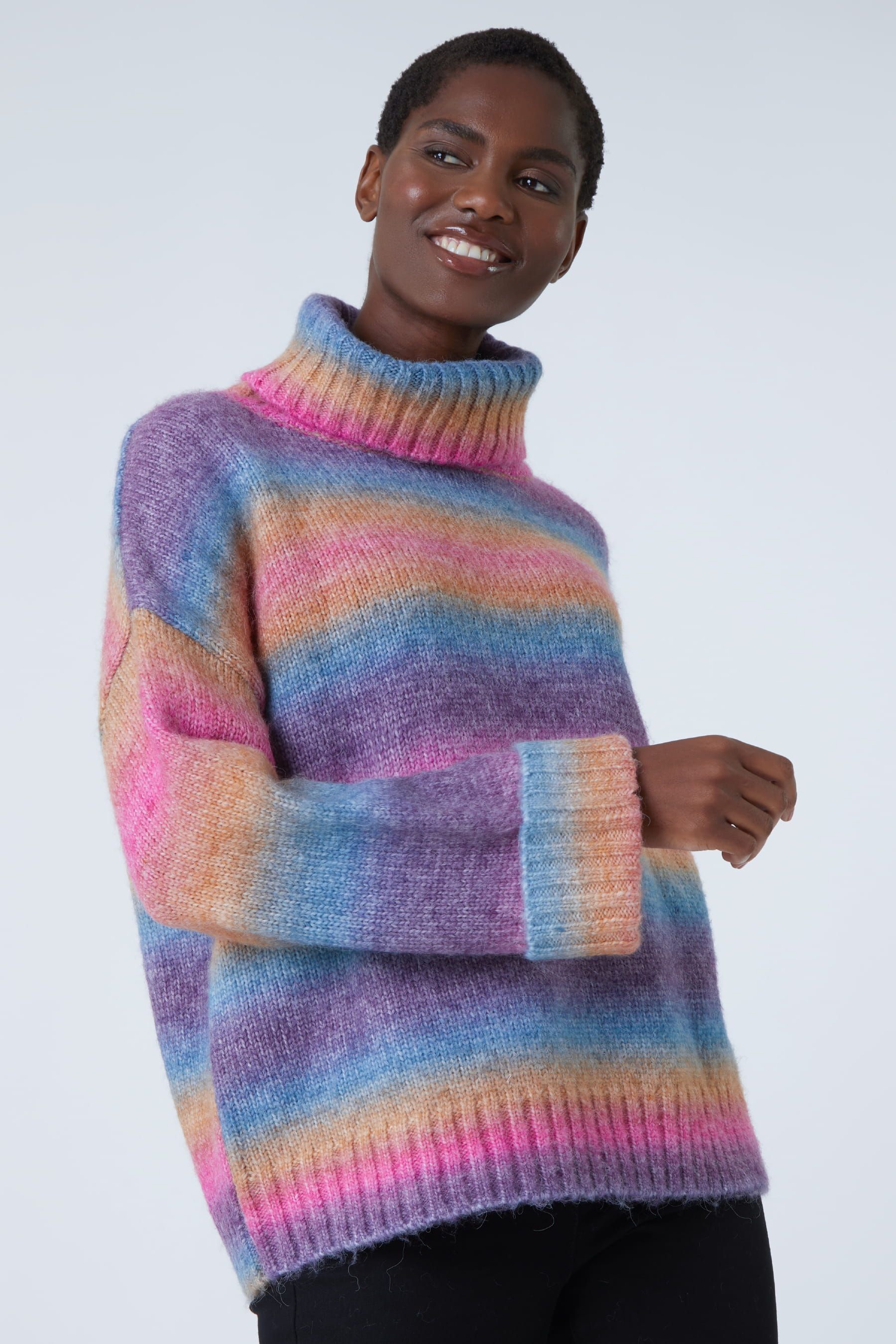 Rainbow roll cheap neck jumper
