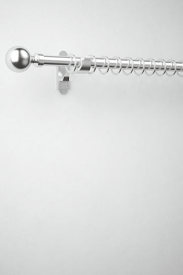 Brushed Silver 10 Pack 28mm Diameter Metal Curtain Pole Rings