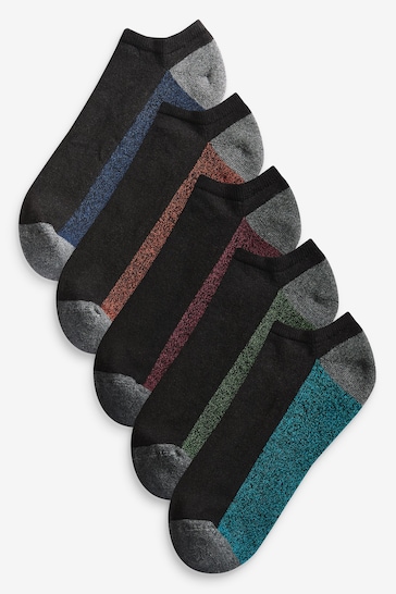 Black 5 Pack Cushioned Trainers Socks