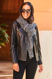 Sosandar Black Dogtooth Print Scarf - Image 3 of 4