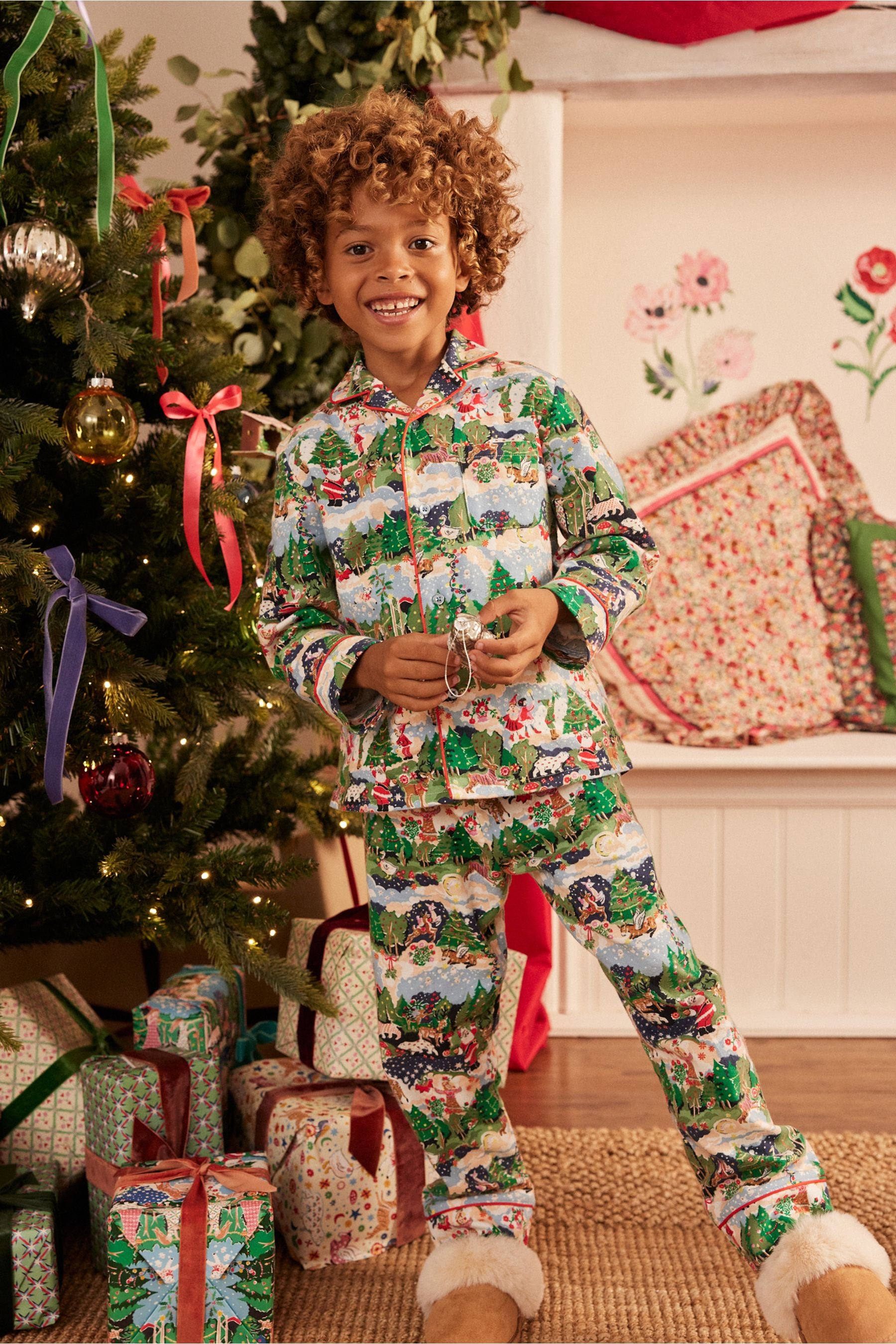Buy Multi Cath Kidston Childrens Family Christmas Green 100 Cotton Pyjamas from the Next UK online shop