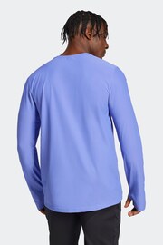 adidas Blue Own the Run Long Sleeve Top - Image 2 of 6