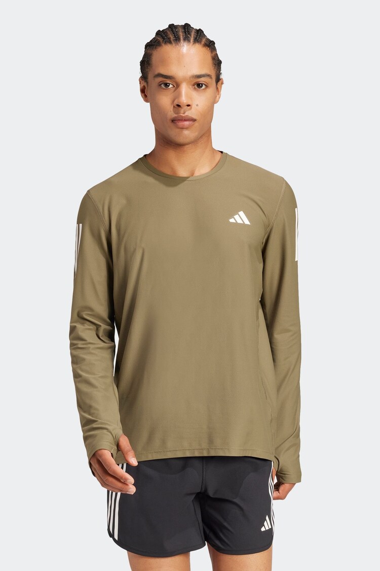 adidas Green Own the Run Long Sleeve Top - Image 1 of 7