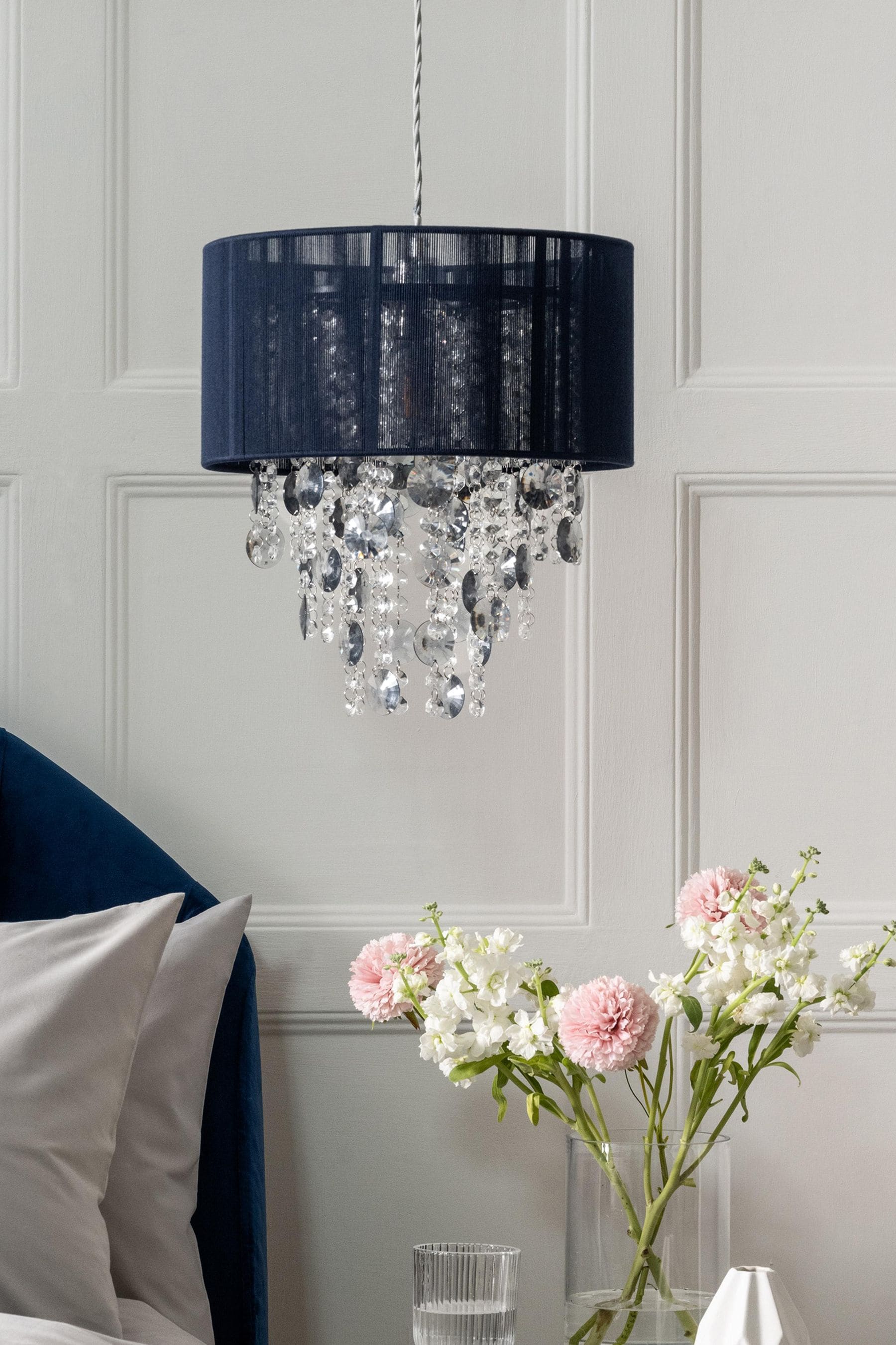 Buy Navy Palazzo Easy Fit Pendant Lamp Shade from the Next UK