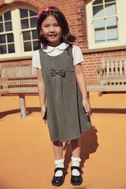 Grey Jersey Stretch Bow School Pinafore (3-14yrs) - Image 1 of 7