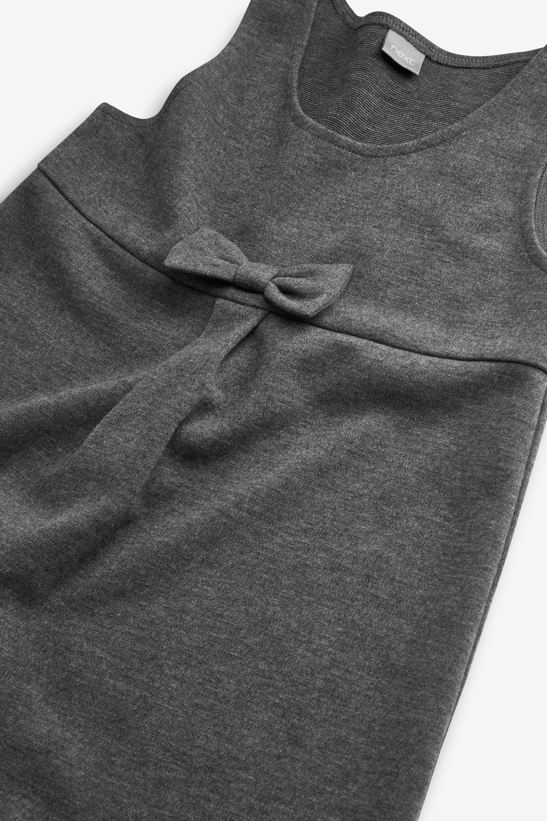 Buy Grey Jersey Stretch Bow School Pinafore 3 14yrs from Next Luxembourg