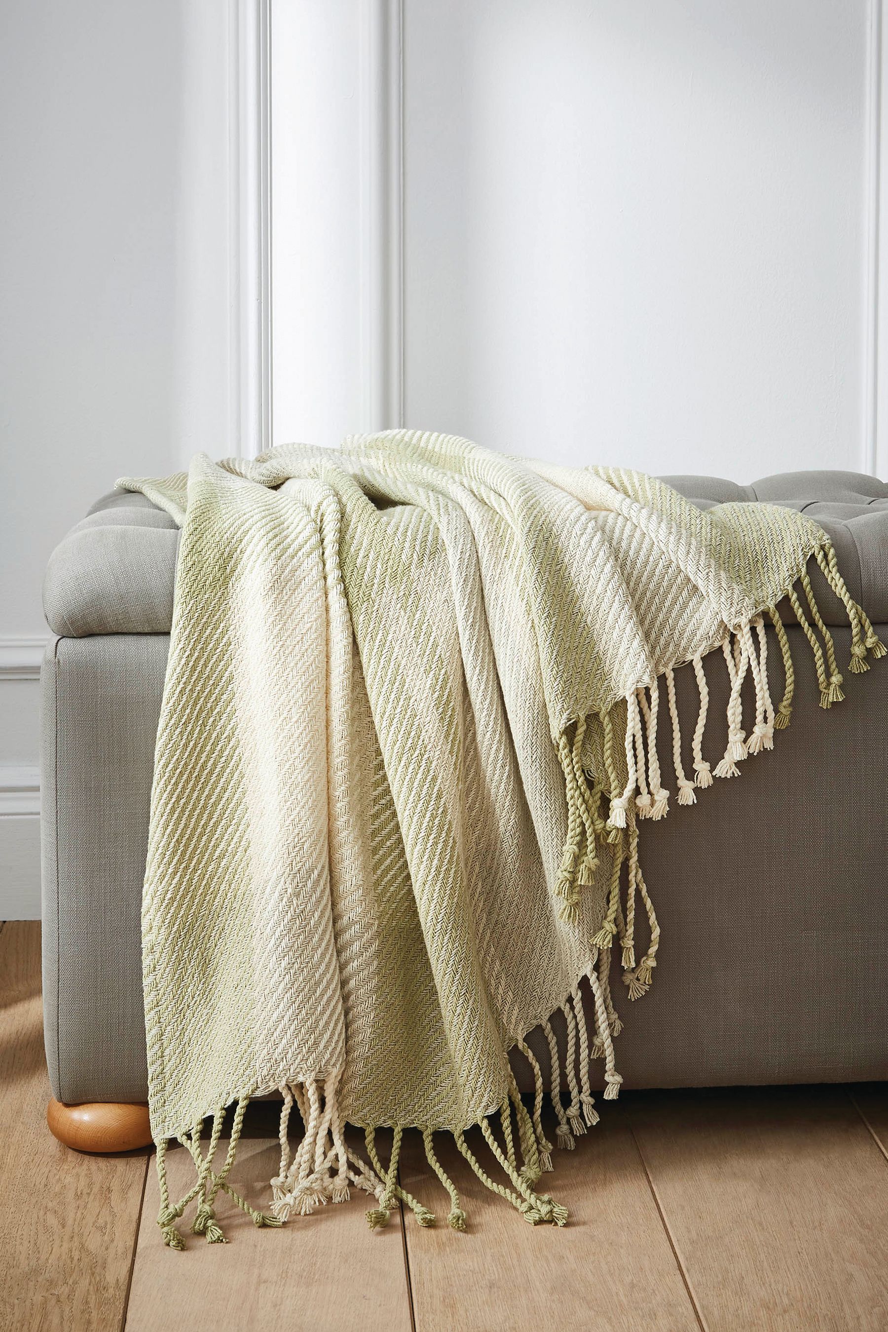 Buy Laura Ashley Hedgerow Green Dylan 100 Cotton Throw from the Next UK online shop