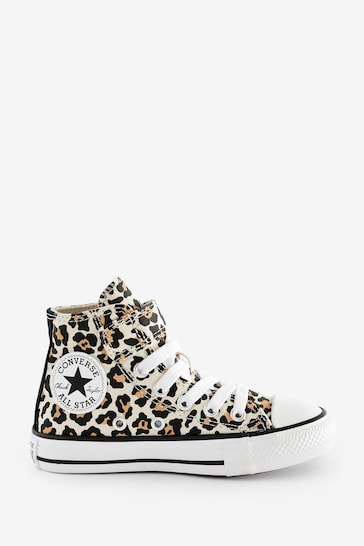Converse Leopard Print Junior All Star 1V Easy On Trainers