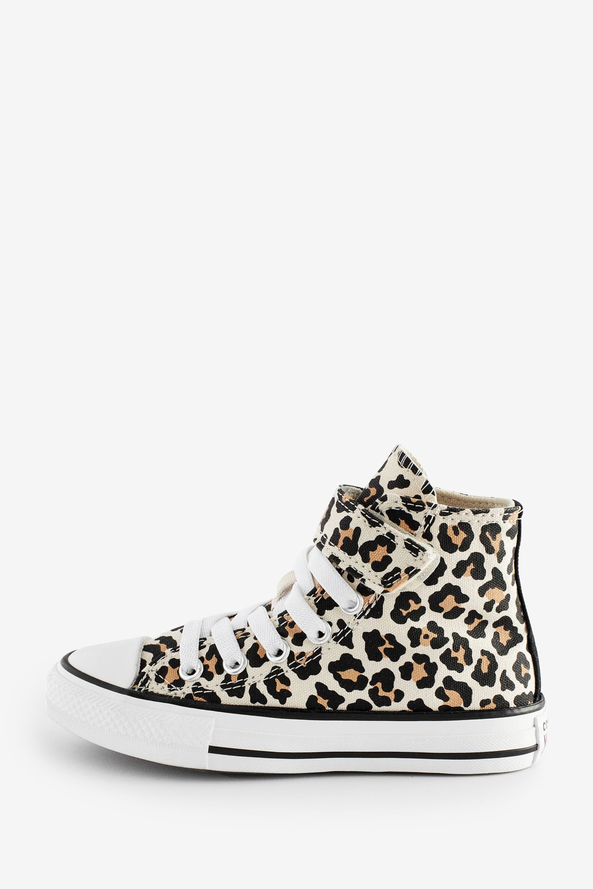 Converse Leopard Print Junior All Star 1V Easy On Trainers - Image 2 of 9