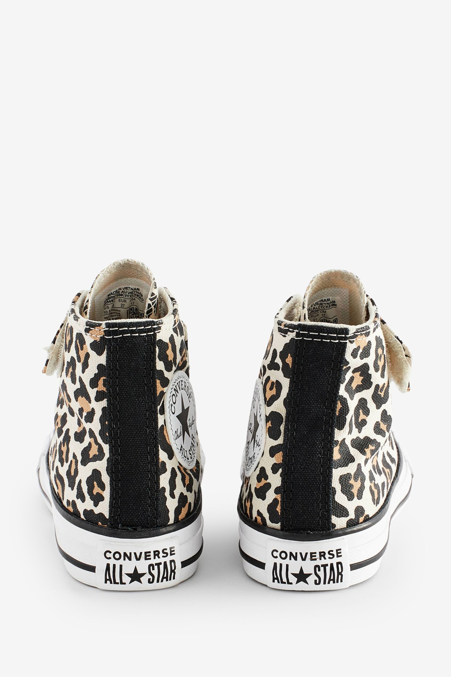 Converse Leopard Print Junior All Star 1V Easy On Trainers - Image 6 of 9