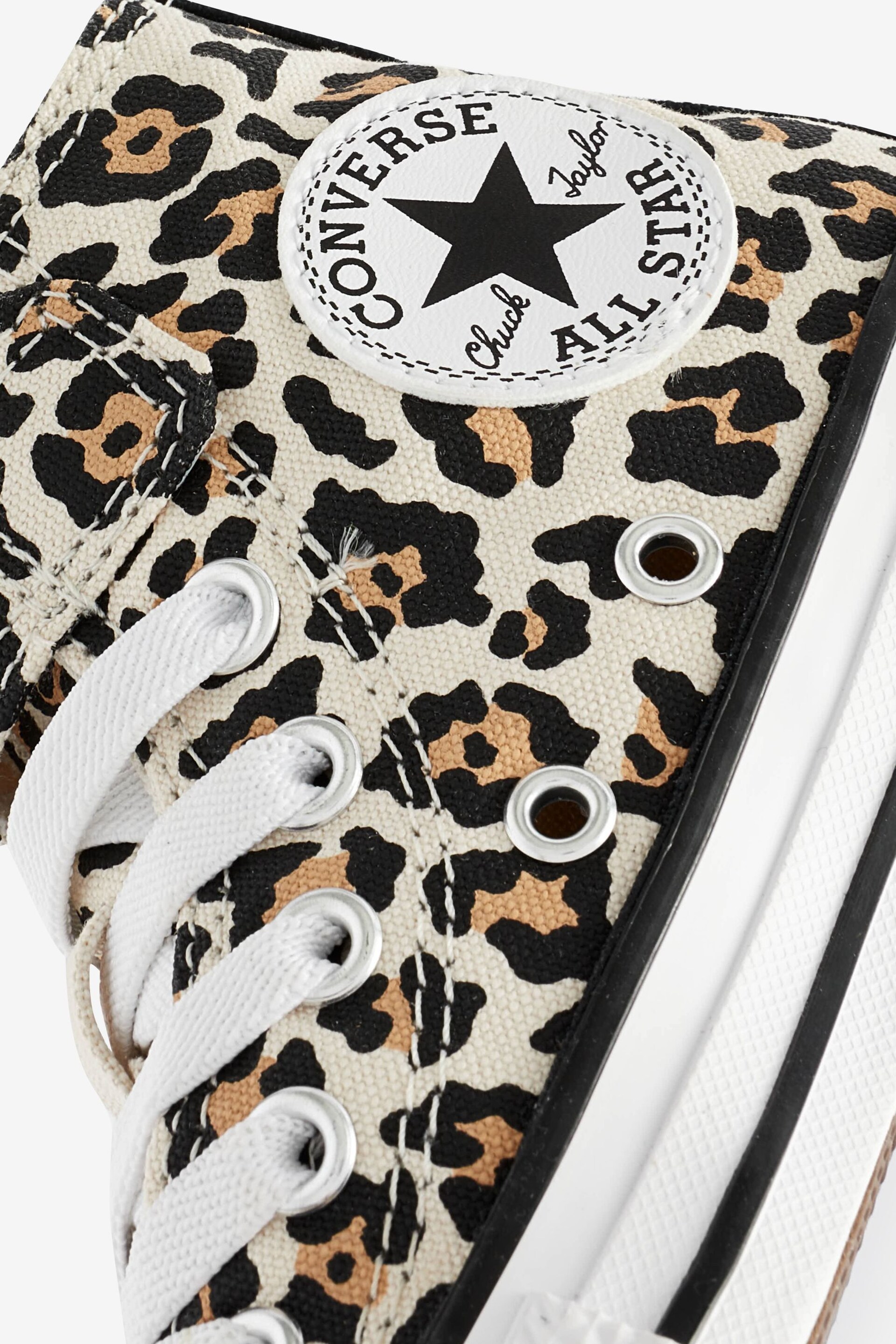 Converse Leopard Print Junior All Star 1V Easy On Trainers - Image 9 of 9