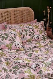 Pink Safari Reversible 100% Cotton Duvet Cover and Pillowcase Set - Image 3 of 7