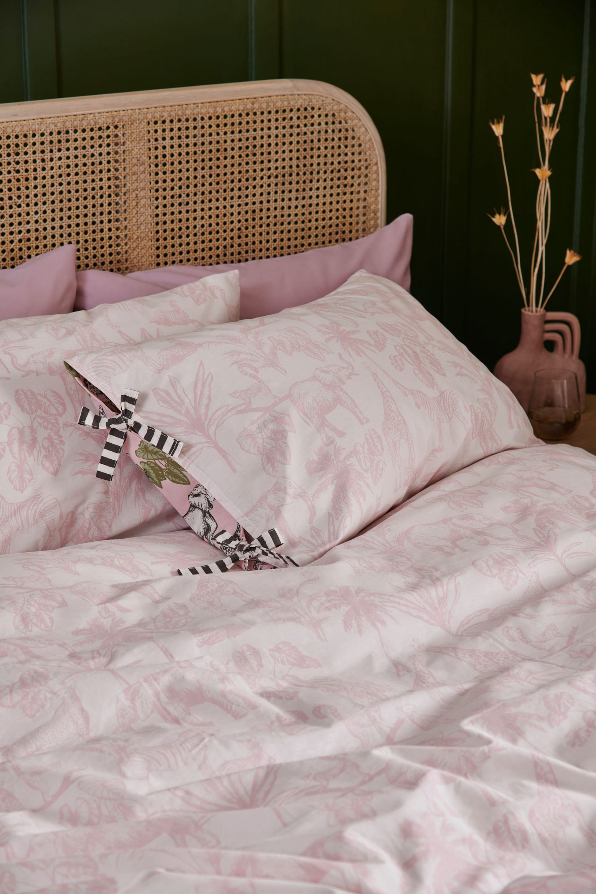 Pink Safari Reversible 100% Cotton Duvet Cover and Pillowcase Set - Image 4 of 7