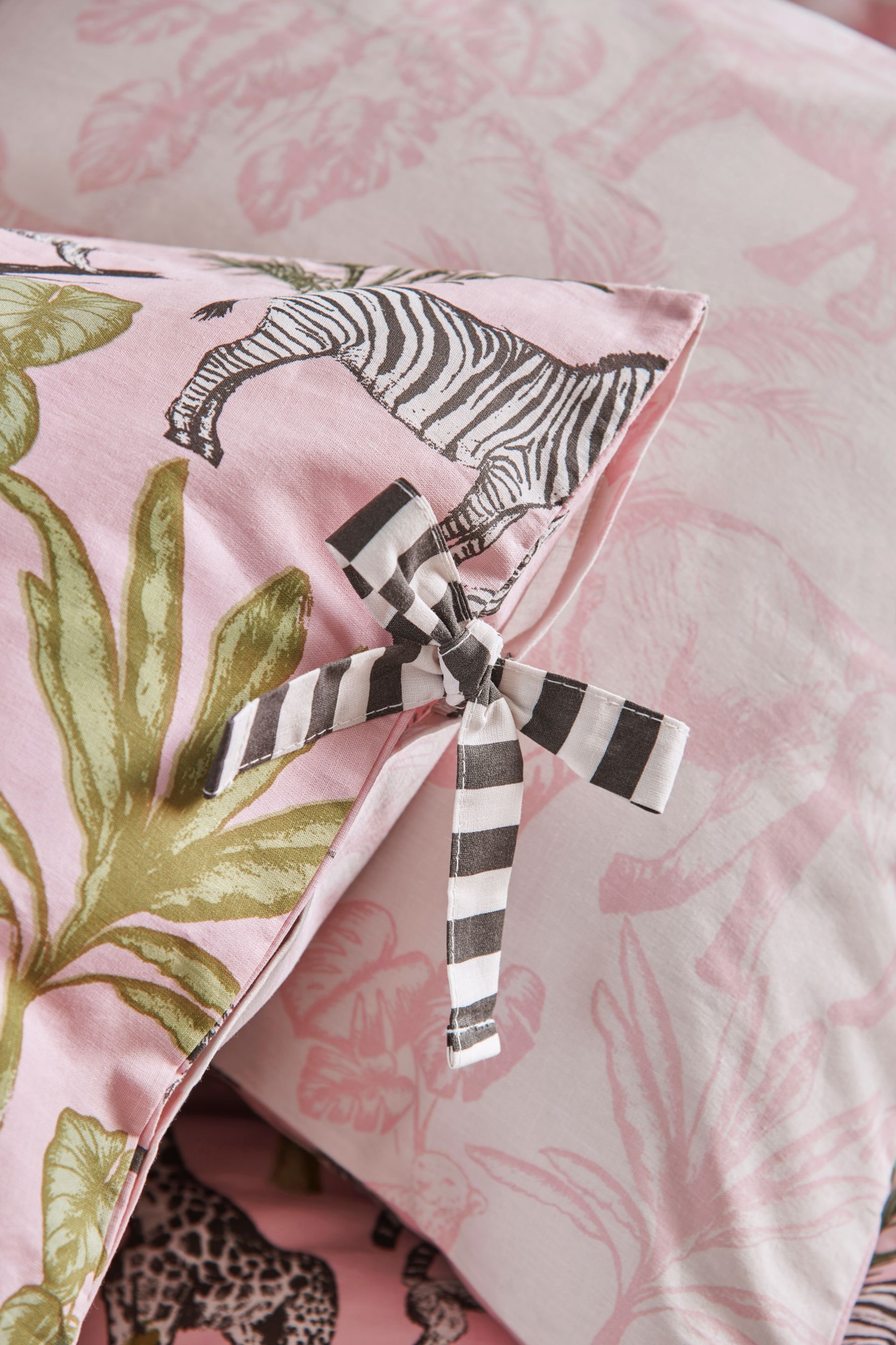 Pink Safari Reversible 100% Cotton Duvet Cover and Pillowcase Set - Image 5 of 7