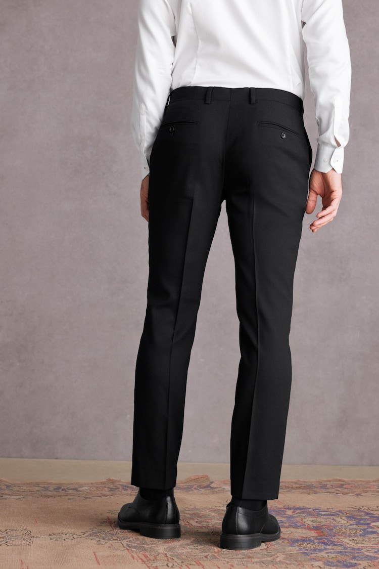 Black Slim Fit Signature Tollegno Suit Trousers - Image 2 of 9