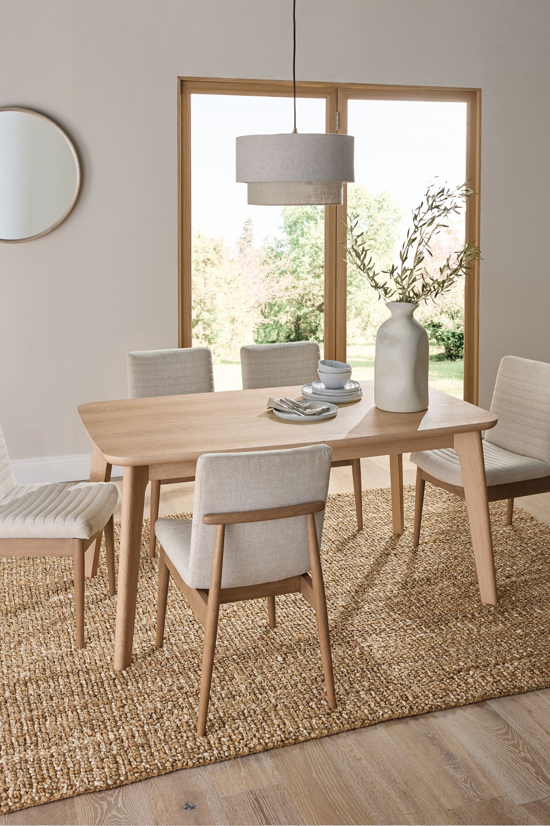 Light Oak Effect Jackson 6 to 8 Seat Extending Dining Table