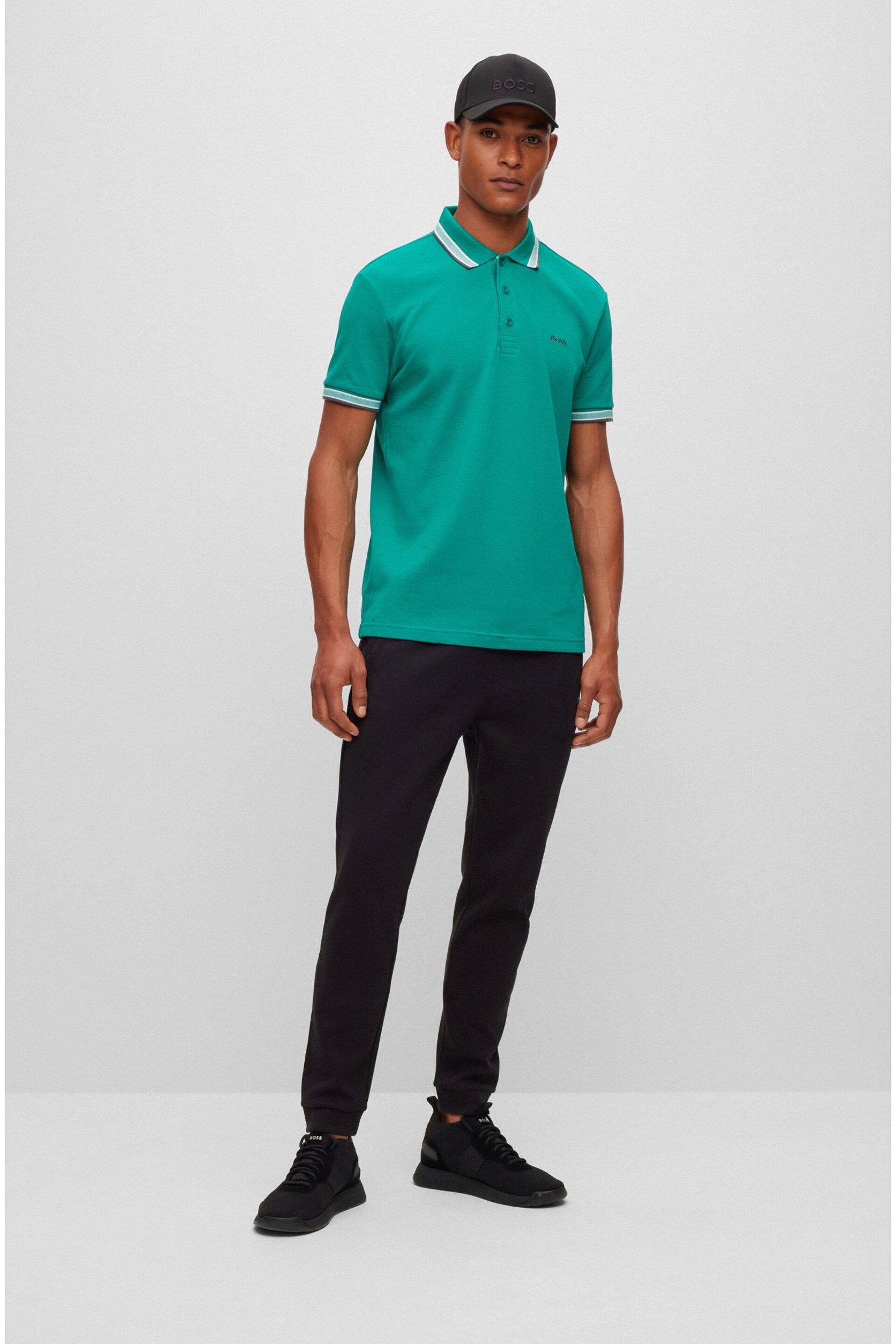 BOSS Green/Green Tipping Paddy Polo Shirt - Image 3 of 5