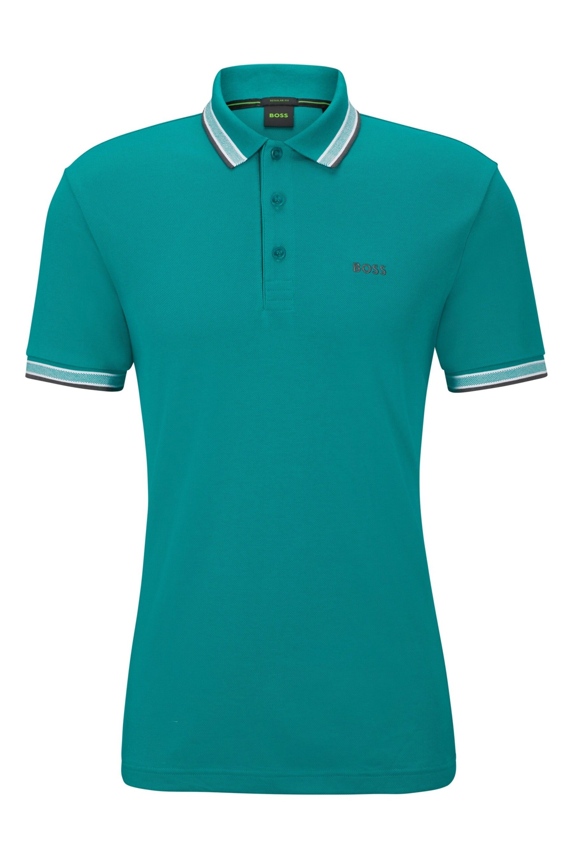 BOSS Green/Green Tipping Paddy Polo Shirt - Image 5 of 5