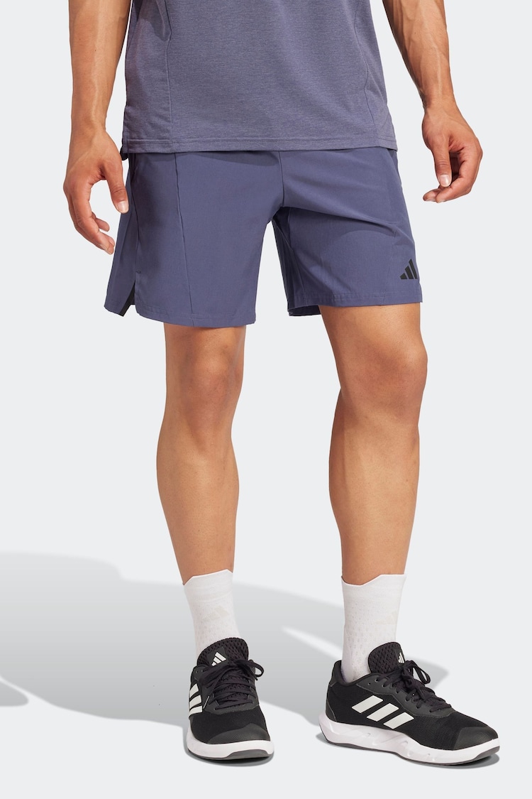 adidas Blue Designed for Training Workout Shorts - Image 1 of 1