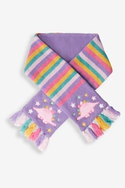 JoJo Maman Bébé Lilac Pretty Dinosaur Striped Scarf - Image 2 of 4