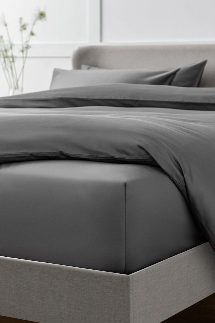 Charcoal Grey Collection Luxe 400 Thread Count Deep Fitted 100% Egyptian Cotton Sateen Deep Fitted Sheet - Image 2 of 2