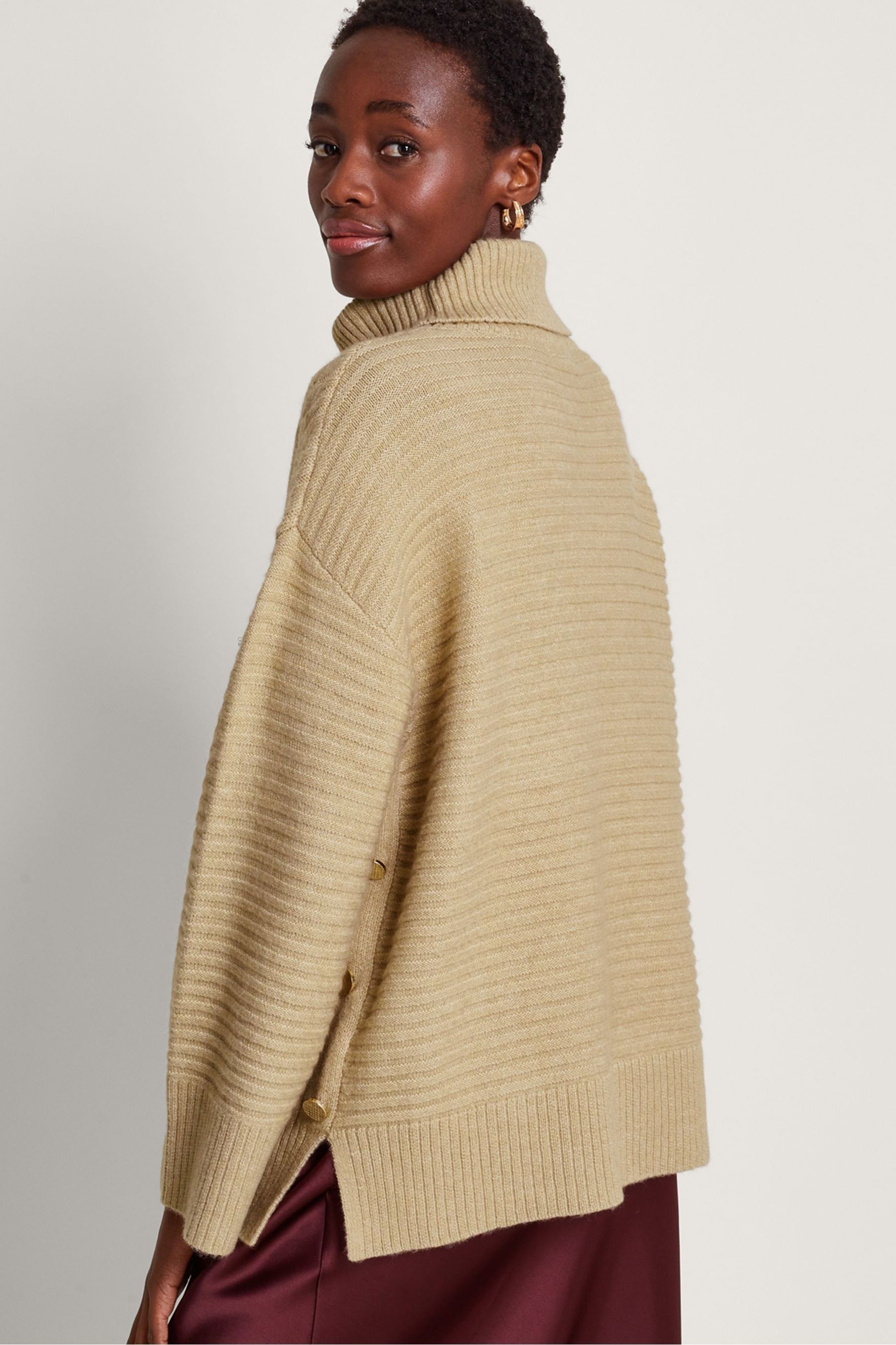 Animal print 2025 polo neck jumper