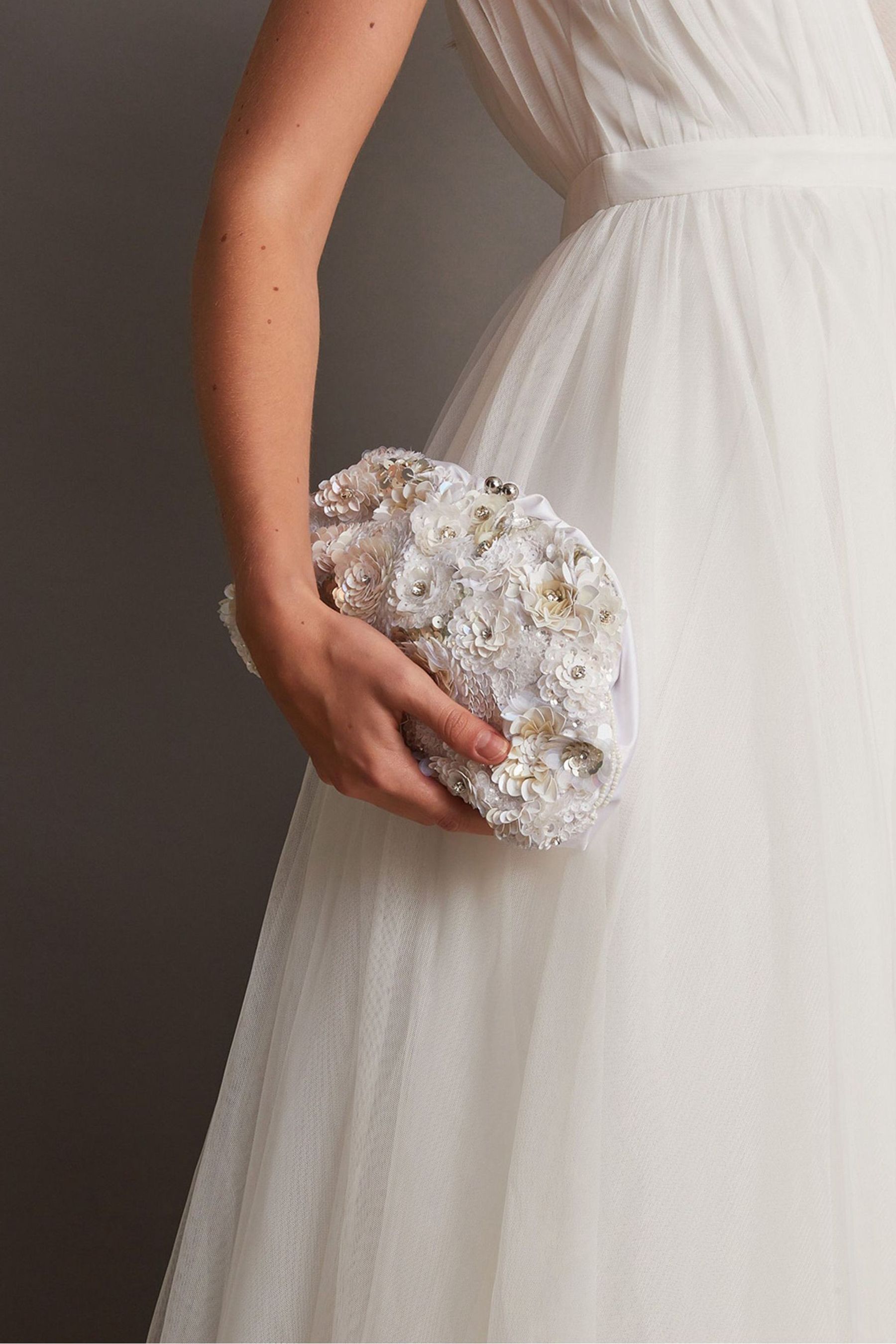 Buy Monsoon Natural Floral Embellished Bridal Bag from Next Germany