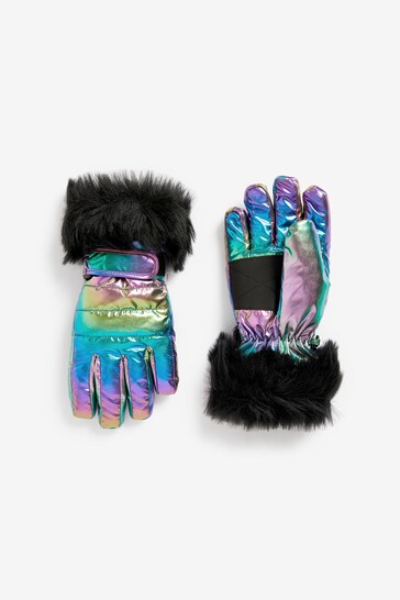 Purple Metallic Ski Gloves 1 Pack (3-16yrs)