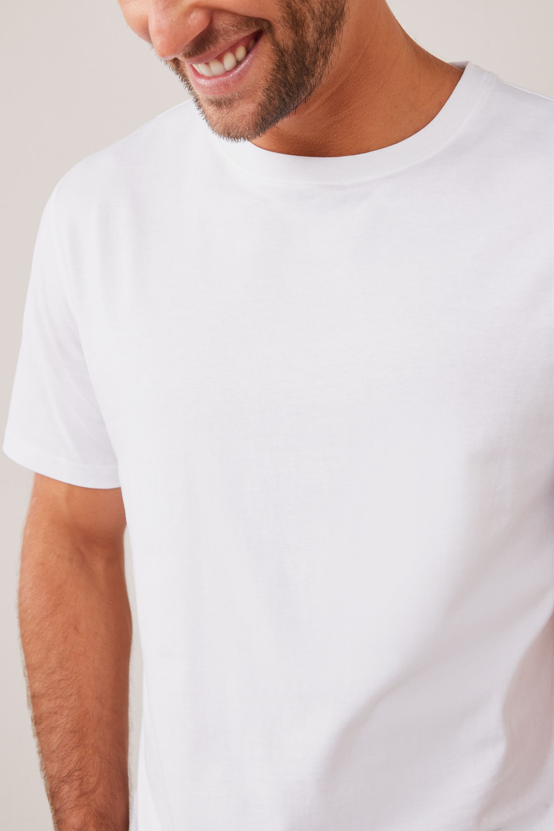 Buy White Regular Fit 100 Cotton Essential Regular Crew Neck T Shirt from the Next UK online shop