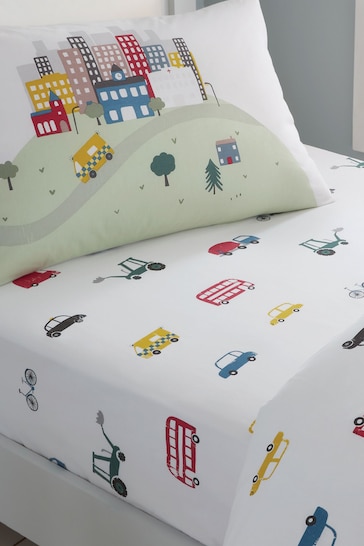 Bianca White Cotton Transport Fitted Bed Sheet