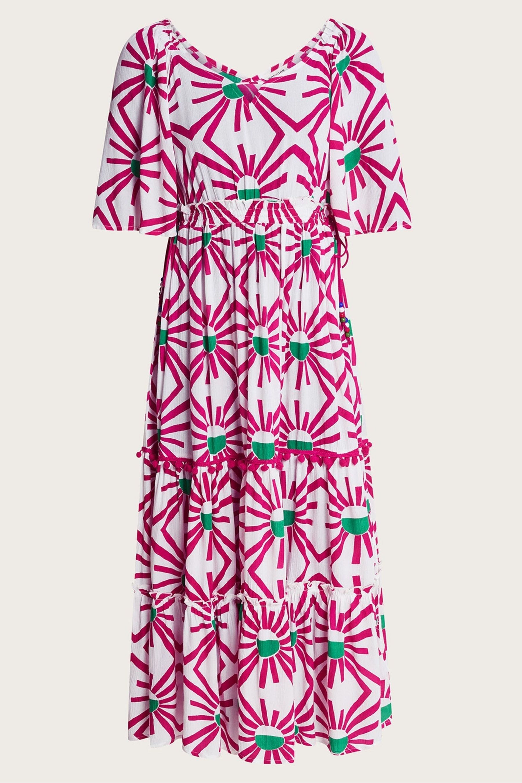 Monsoon Pink Zamora Geometric Sun Dress