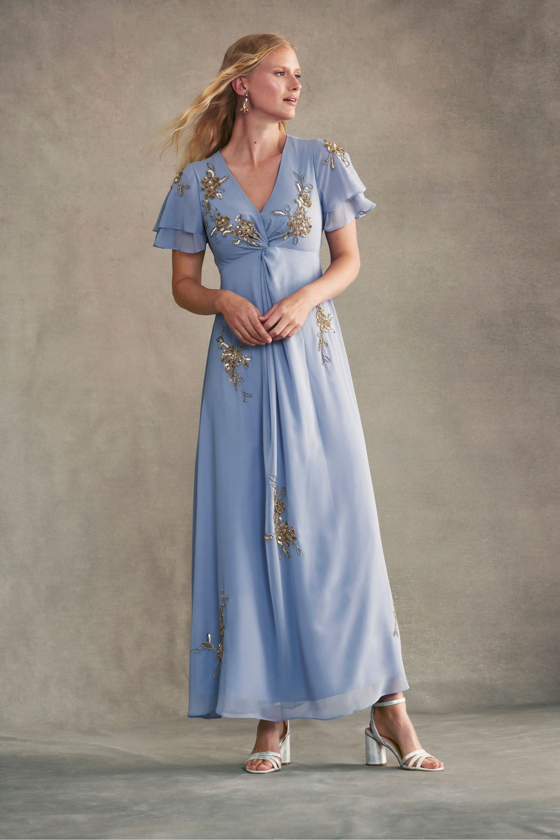 Monsoon Blue Kendra Embellished Maxi Dress - Image 1 of 6