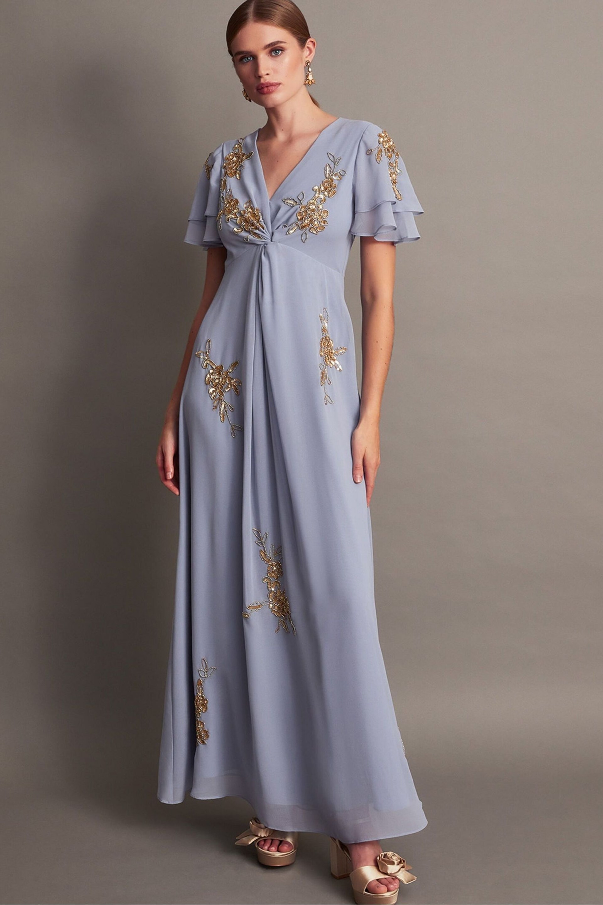 Monsoon Blue Kendra Embellished Maxi Dress - Image 2 of 6