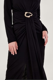 Monsoon Black Toria Trim Long Sleeve Dress - Image 3 of 5
