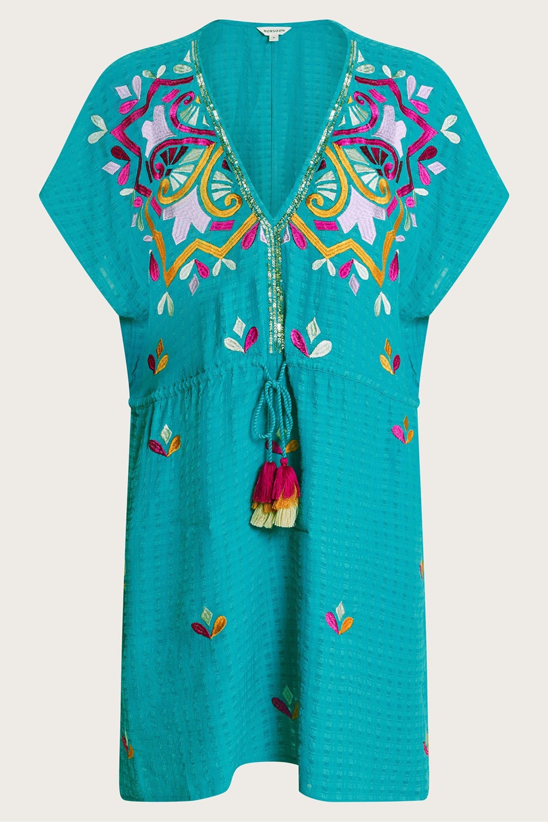 Buy Monsoon Blue Bonita Embellished Kaftan from Next Luxembourg
