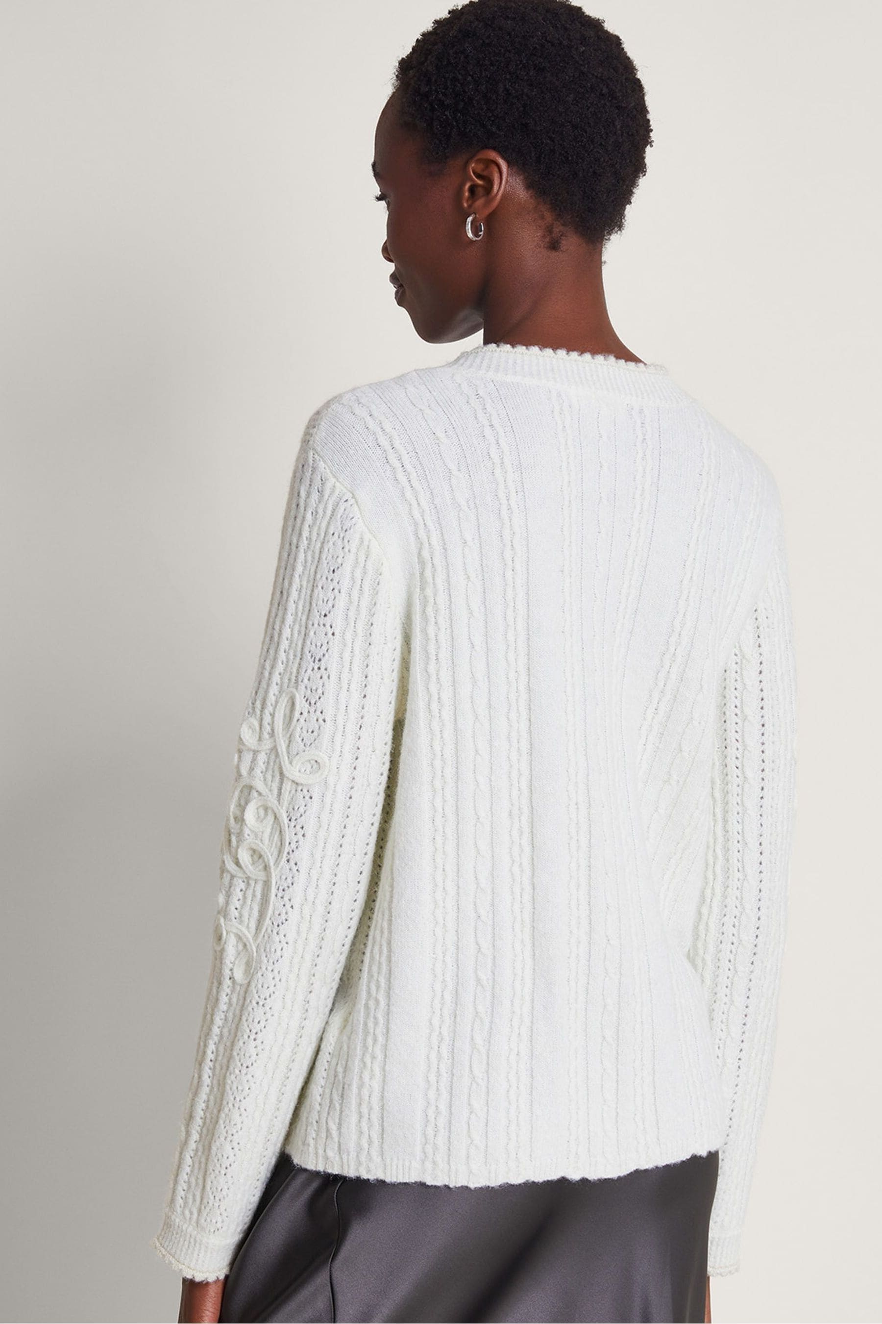 Buy Monsoon White Cornelli Carly Cardigan from Next Oman