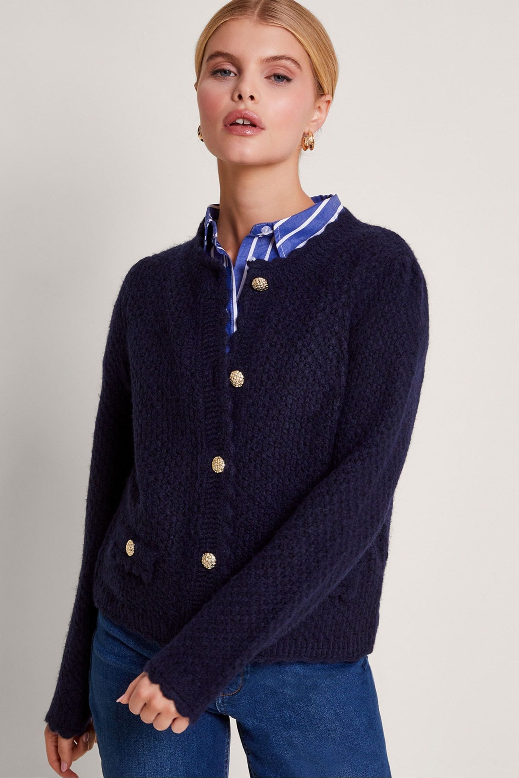 Monsoon blue cardigan new arrivals